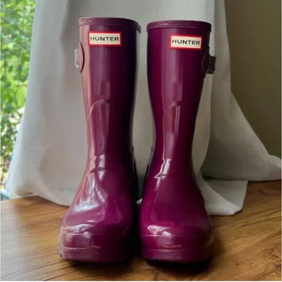 Women's HUNTER Gloss Rain Boots/ Wellies Sz 8 US - Picture 1 of 8